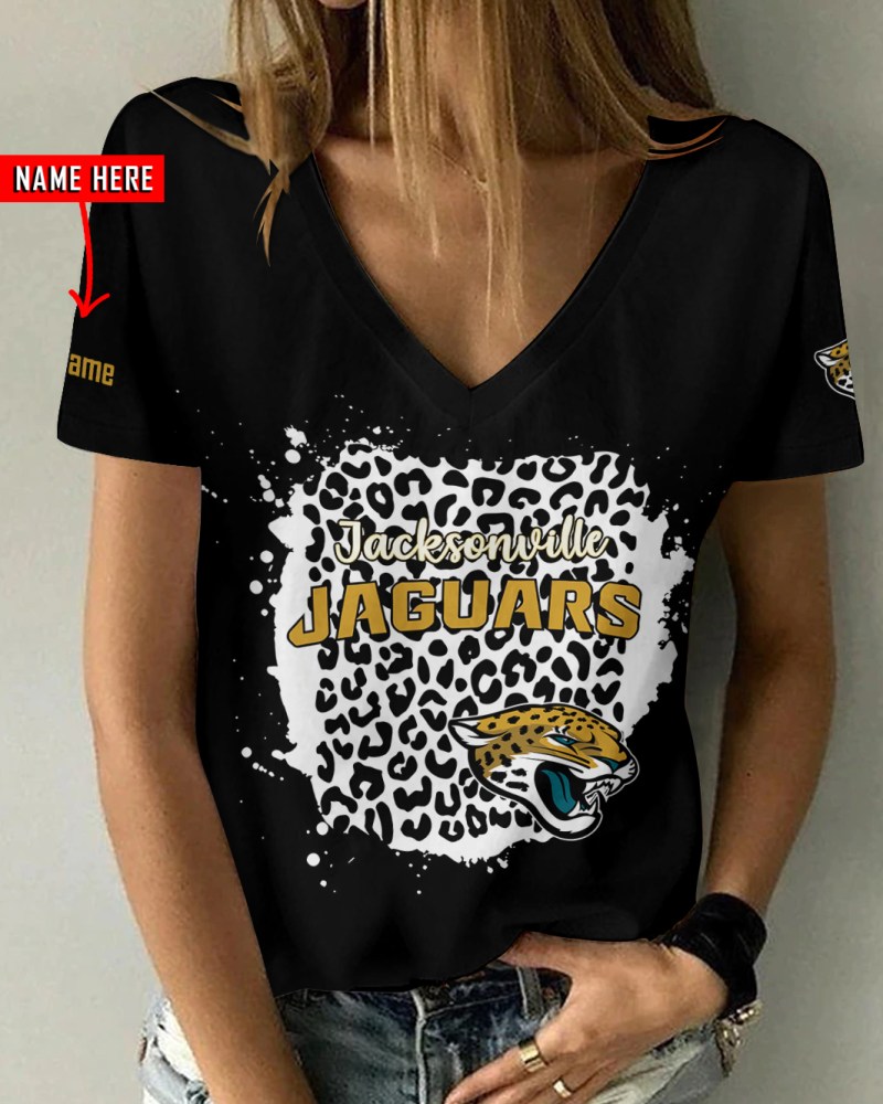 Jacksonville Jaguars Personalized V-neck T-shirt - Image 1
