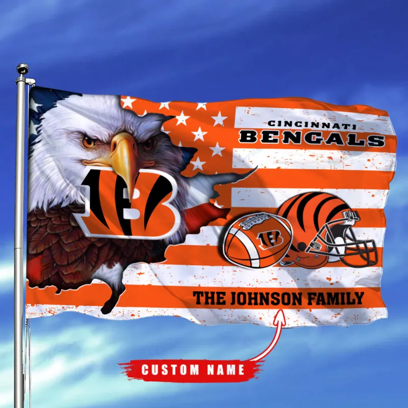 Cincinnati Bengals Custom Name Flag