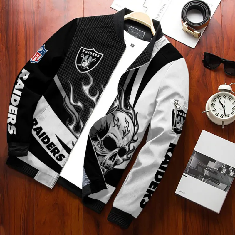 Las Vegas Raiders Bomber Jacket Front