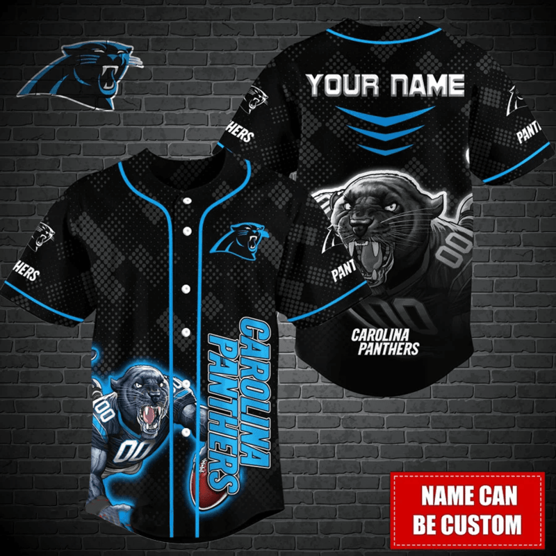 Carolina Panthers Personalized Baseball Jersey