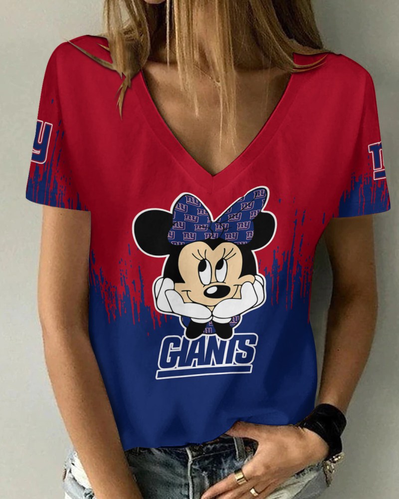 New York Giants Personalized Summer V-Neck T-Shirt
