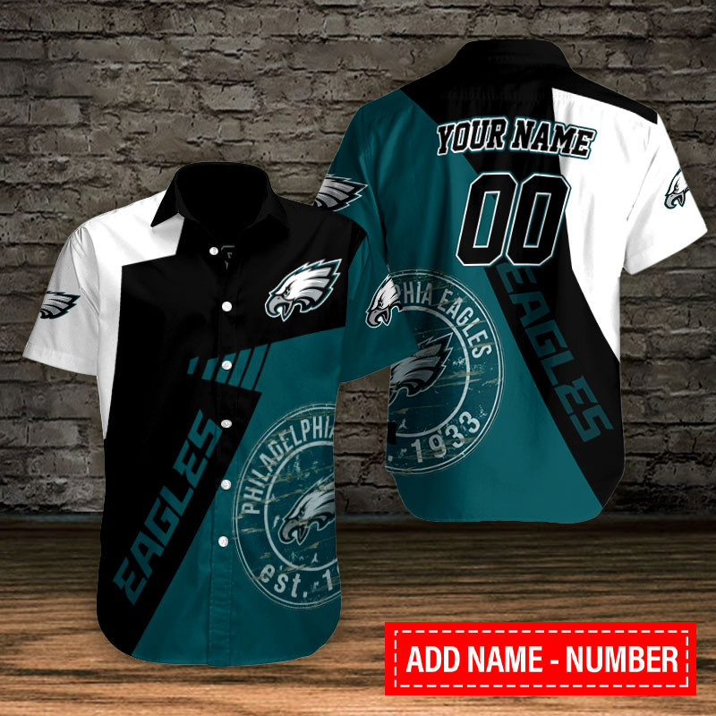Sizing Chart for Philadelphia Eagles Personalized Button Shirt BB715