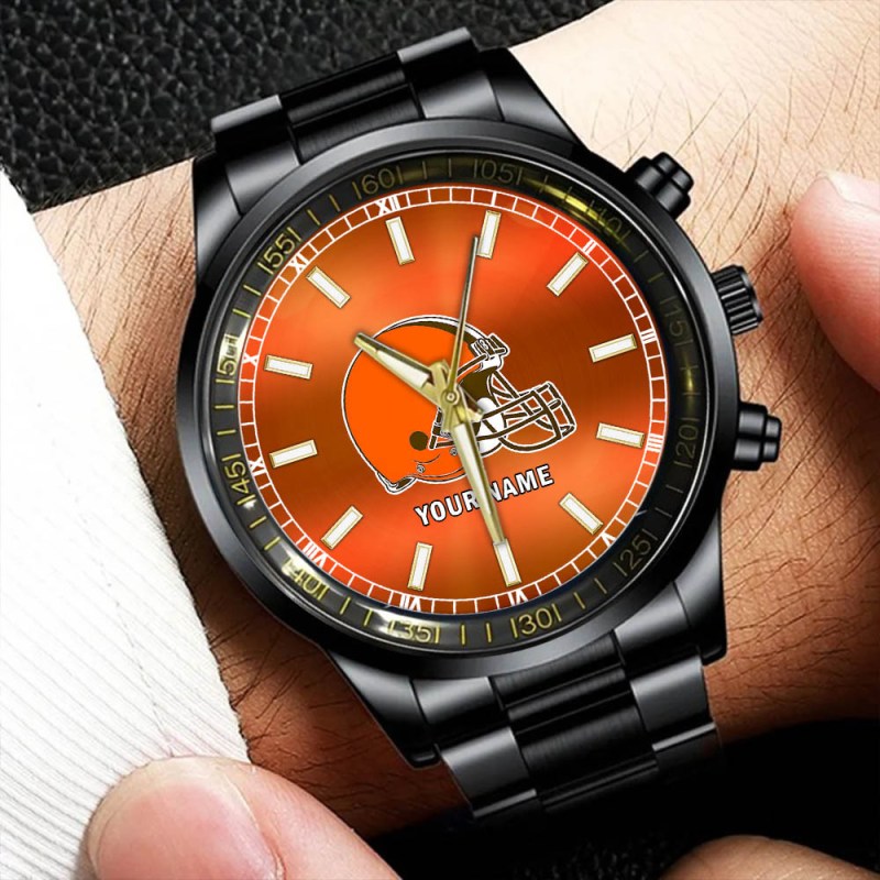 Cleveland Browns Black Fashion Watch - Side View