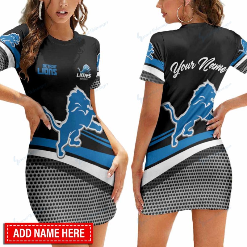 Detroit Lions Personalized Mini Dress