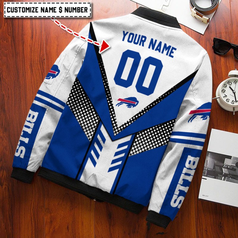 Buffalo Bills Personalized Bomber Jacket Back View