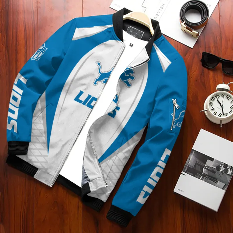 Detroit Lions Bomber Jacket Back View