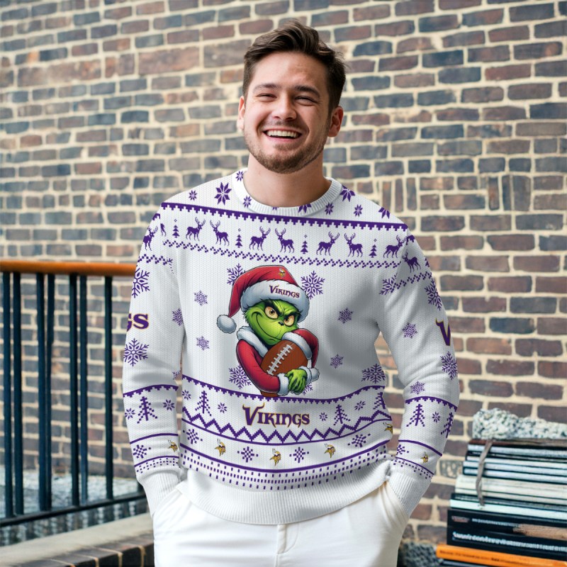Minnesota Vikings Ugly Christmas Sweater Outdoor 2