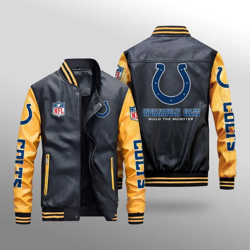 Indianapolis Colts Leather Bomber Jacket