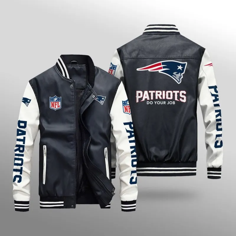 New England Patriots Leather Bomber Jacket
