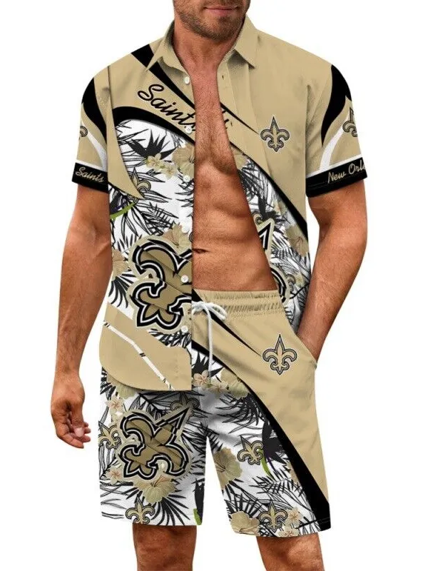 New Orleans Saints Hawaiian Shirt and Shorts