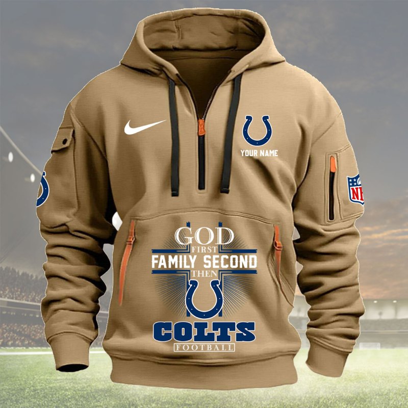 Khaki Indianapolis Colts Hoodie