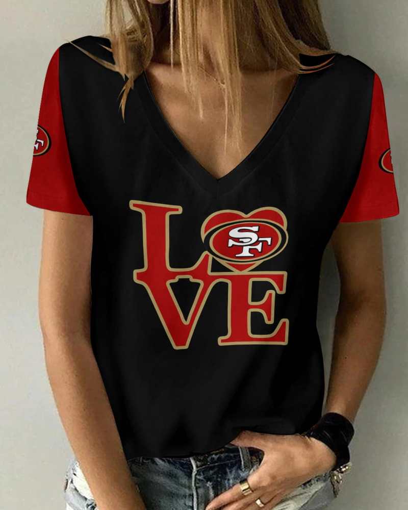 San Francisco 49ers Summer V-neck Women's T-shirt