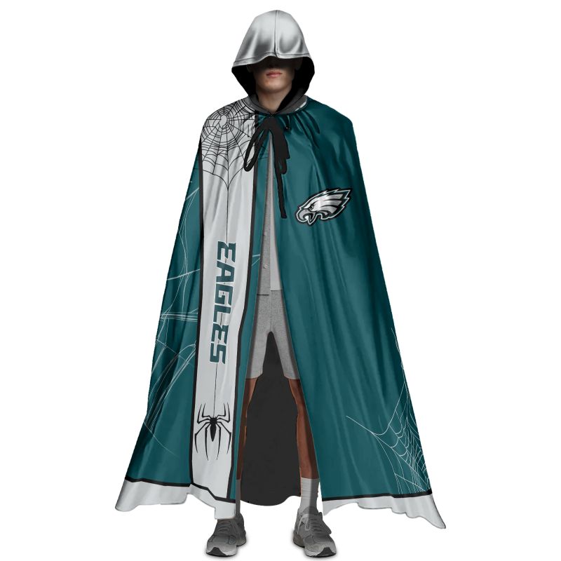 Philadelphia Eagles Cowebs Pattern Halloween Cloak