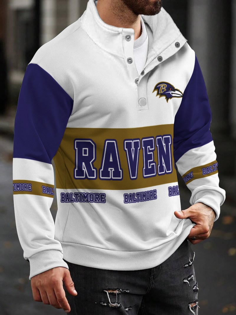 Baltimore Ravens Casual Colorful Stand Collar Sweatshirt