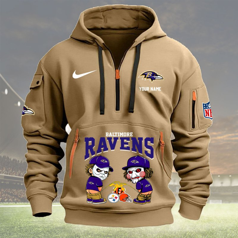 Khaki Baltimore Ravens Hoodie