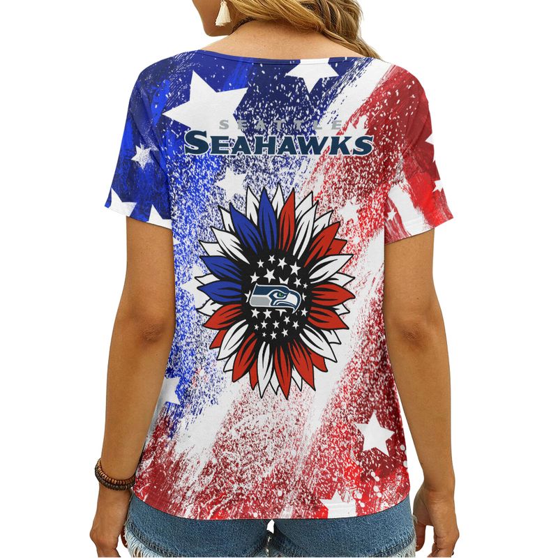Seattle Seahawks V-neck T-shirt