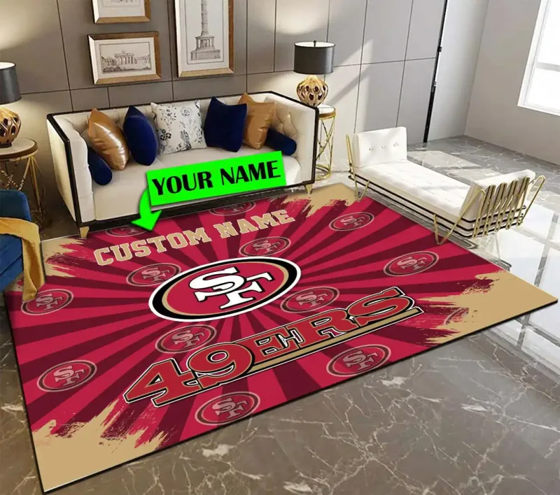 San Francisco 49ers Personalized Premium Rectangle Rug