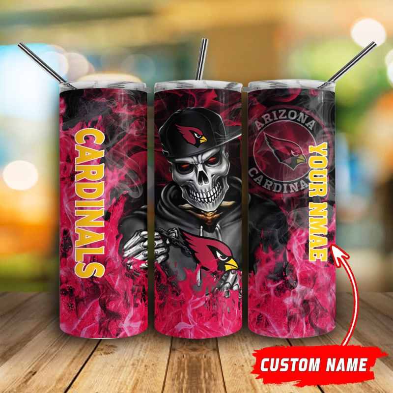 Arizona Cardinals Personalized Glitter Tumbler