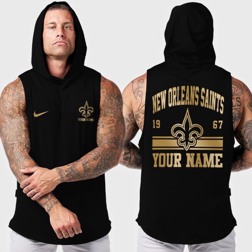 New Orleans Saints Men's Workout Hooded Tank Top