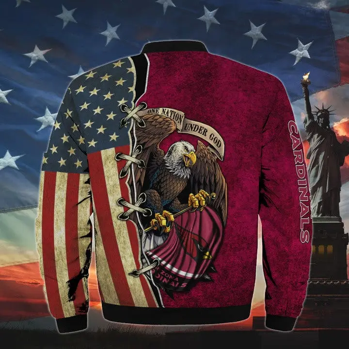 Men's One Nation Under God Arizona Cardinals Bomber Jacket