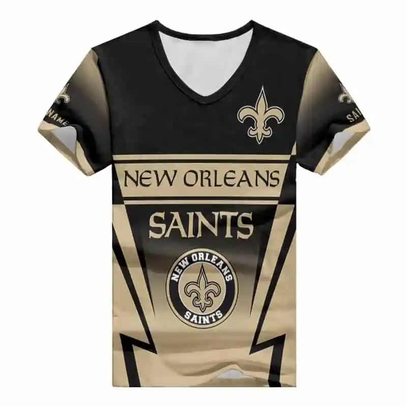 New Orleans Saints V-neck Women T-shirt side view