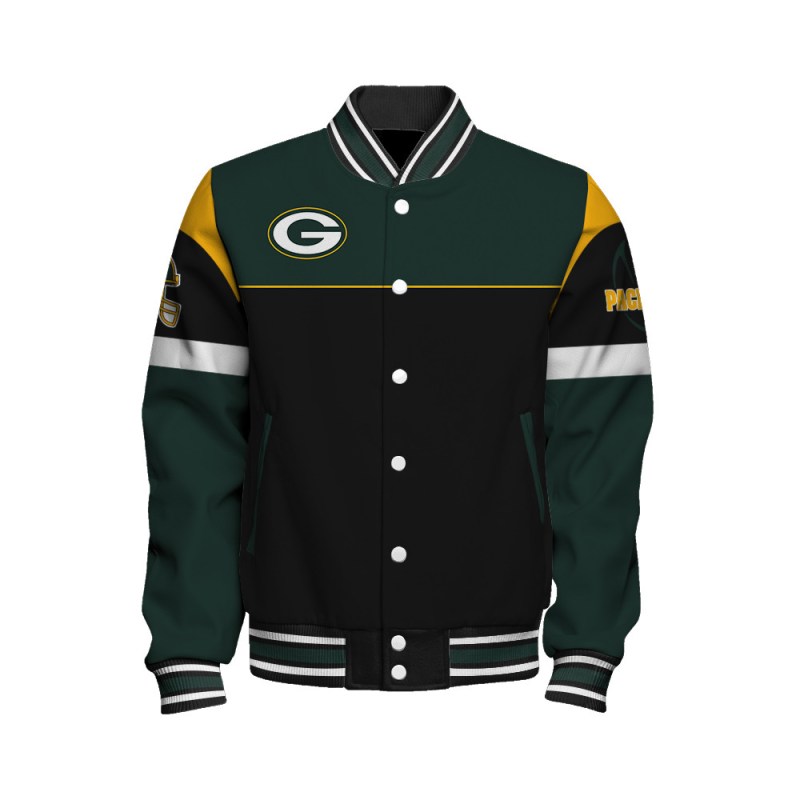 Green Bay Packers Varsity Jacket Back View