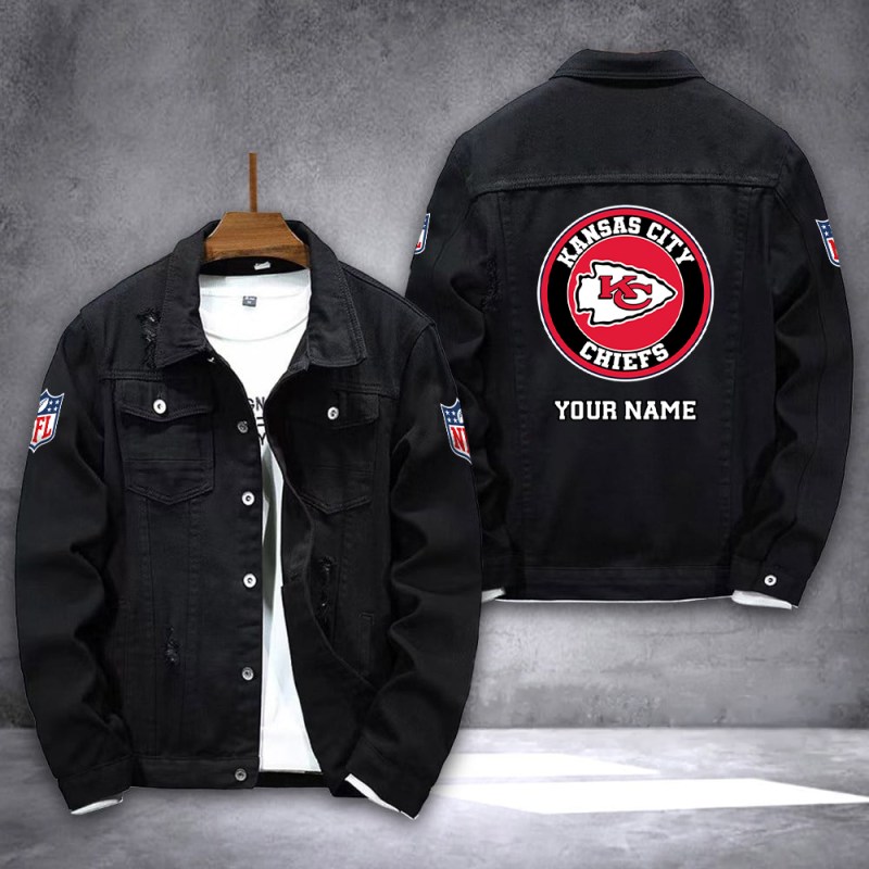 Kansas City Chiefs Denim Jacket Back View