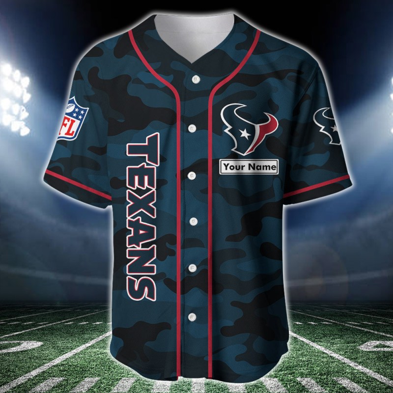 Houston Texans Personalized Baseball Jersey Detail