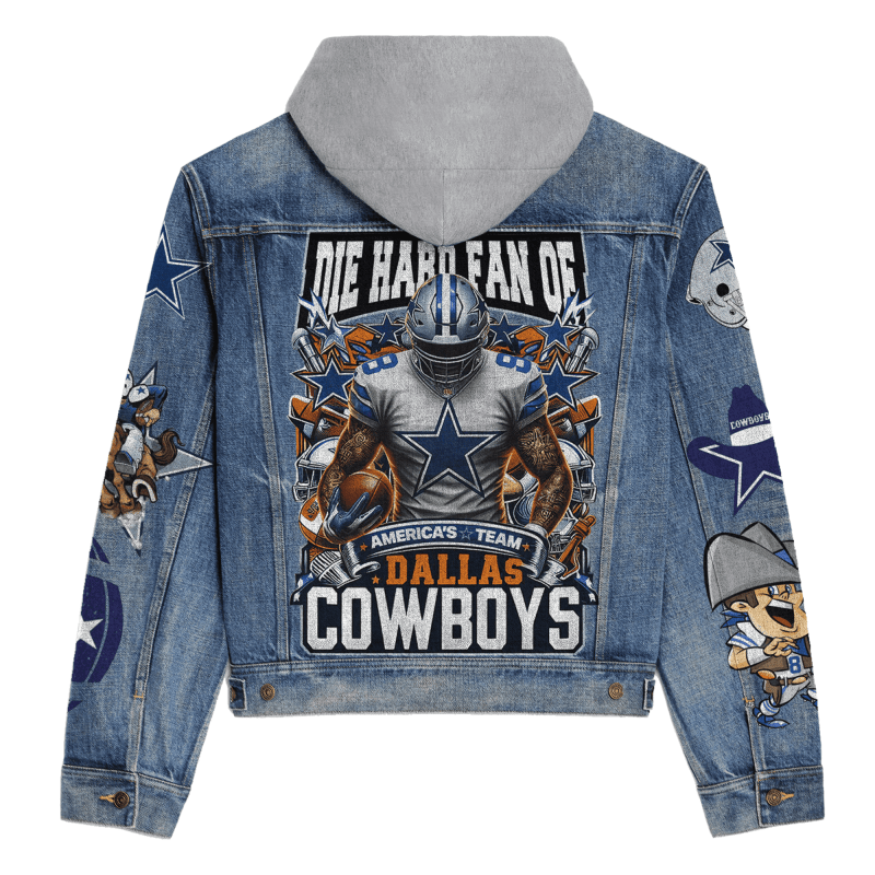 Dallas Cowboys Premium Hooded Denim Jacket Image 2