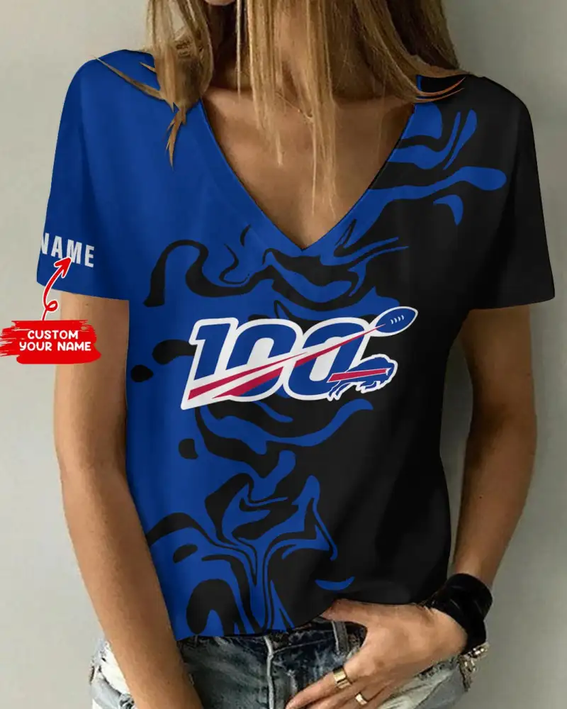 Buffalo Bills Personalized V-neck Women's T-shirt