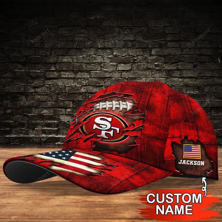San Francisco 49ers Personalized Classic Cap Side View