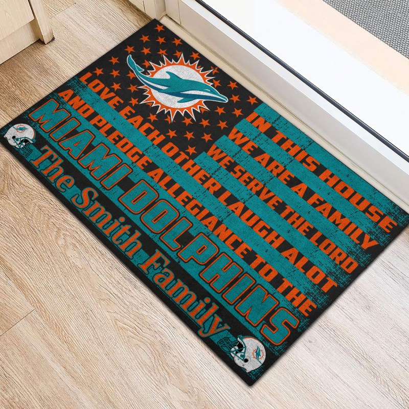 Miami Dolphins Personalized Doormat for Football Fans