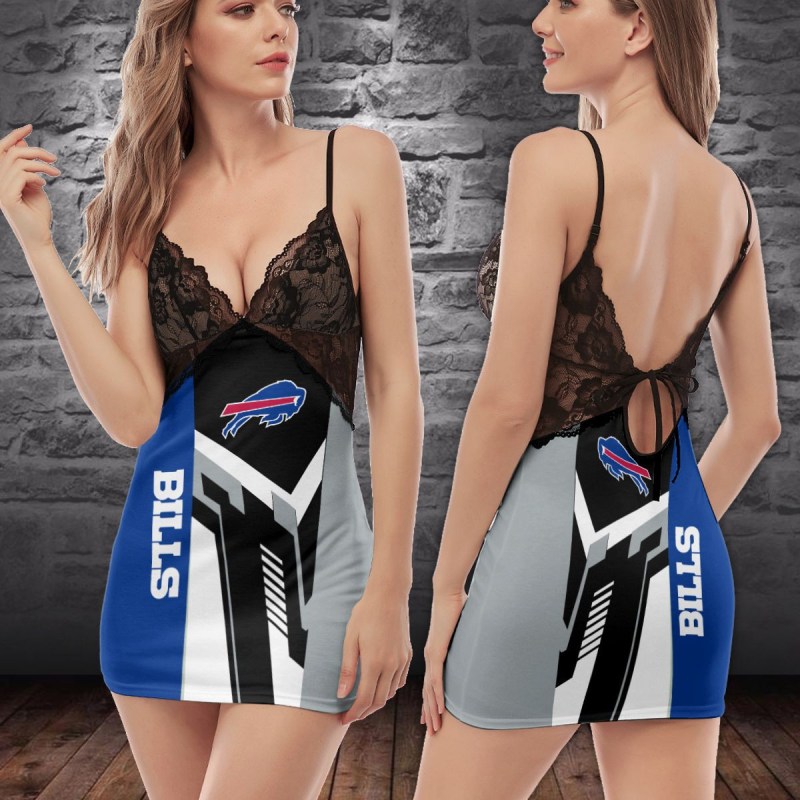 Buffalo Bills Lace Back Strap Slip Dress