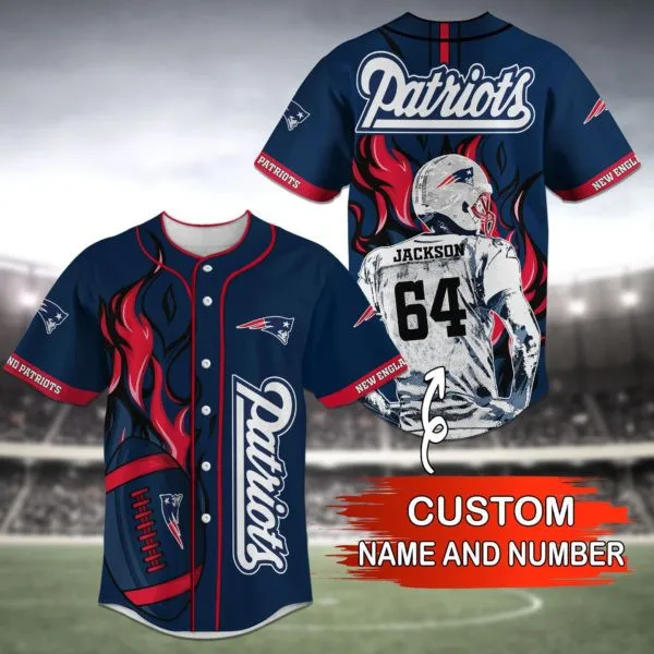 New England Patriots Personalized Baseball Jersey