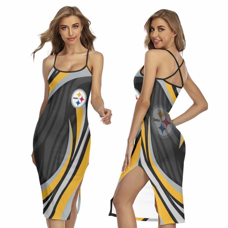Pittsburgh Steelers Women's Back Cross Cami Dress