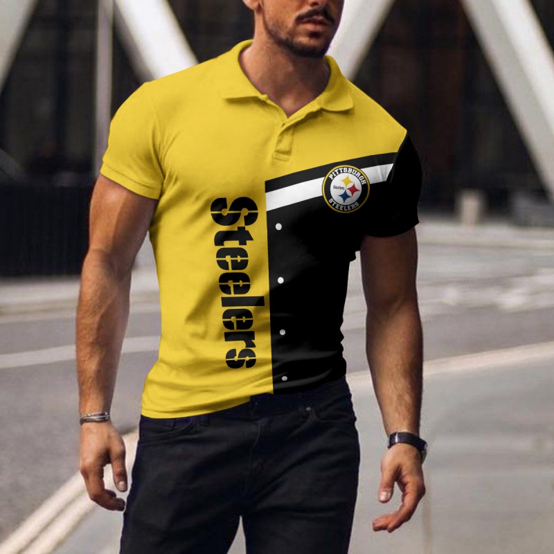 Pittsburgh Steelers Polo T-shirt - Back View