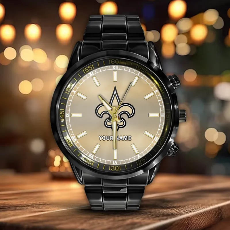 New Orleans Saints NFL Personalized Black Watch