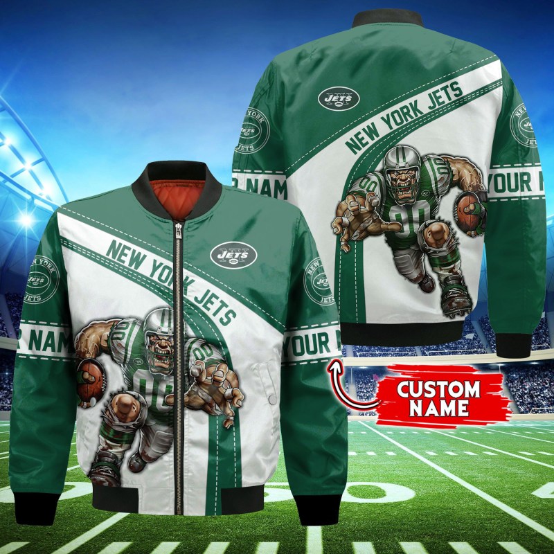 New York Jets Personalized Thick Bomber Jacket