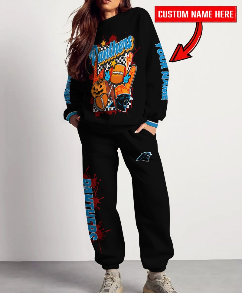 Carolina Panthers Halloween Collection Sweatshirt and Sweatpants Set