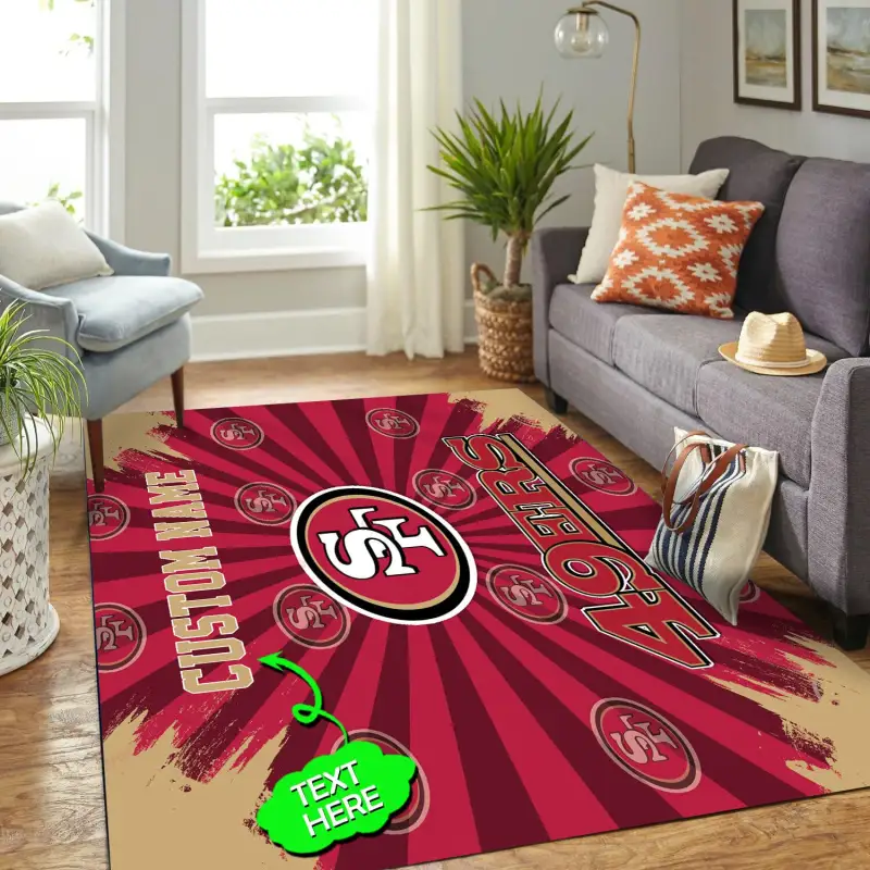 San Francisco 49ers Personalized Premium Rectangle Rug