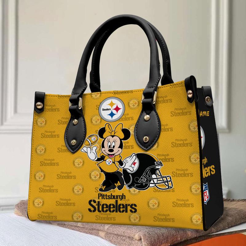 Pittsburgh Steelers Leather Hand Bag - Back View