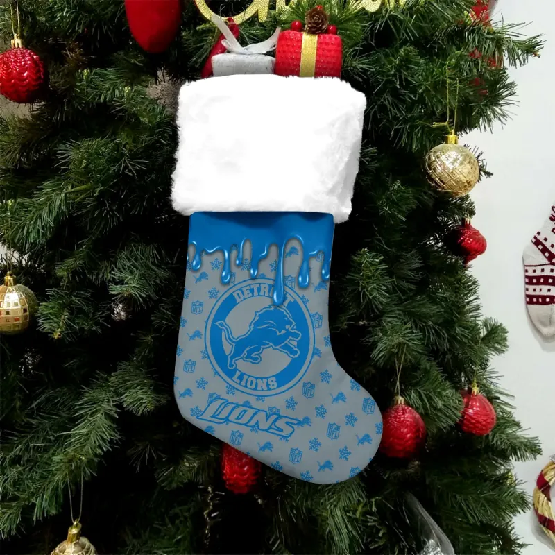 Detroit Lions Personalized Christmas Socks