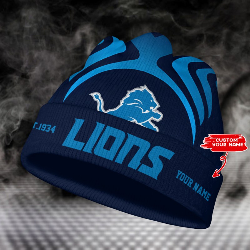 Detroit Lions Personalized Wool Beanie