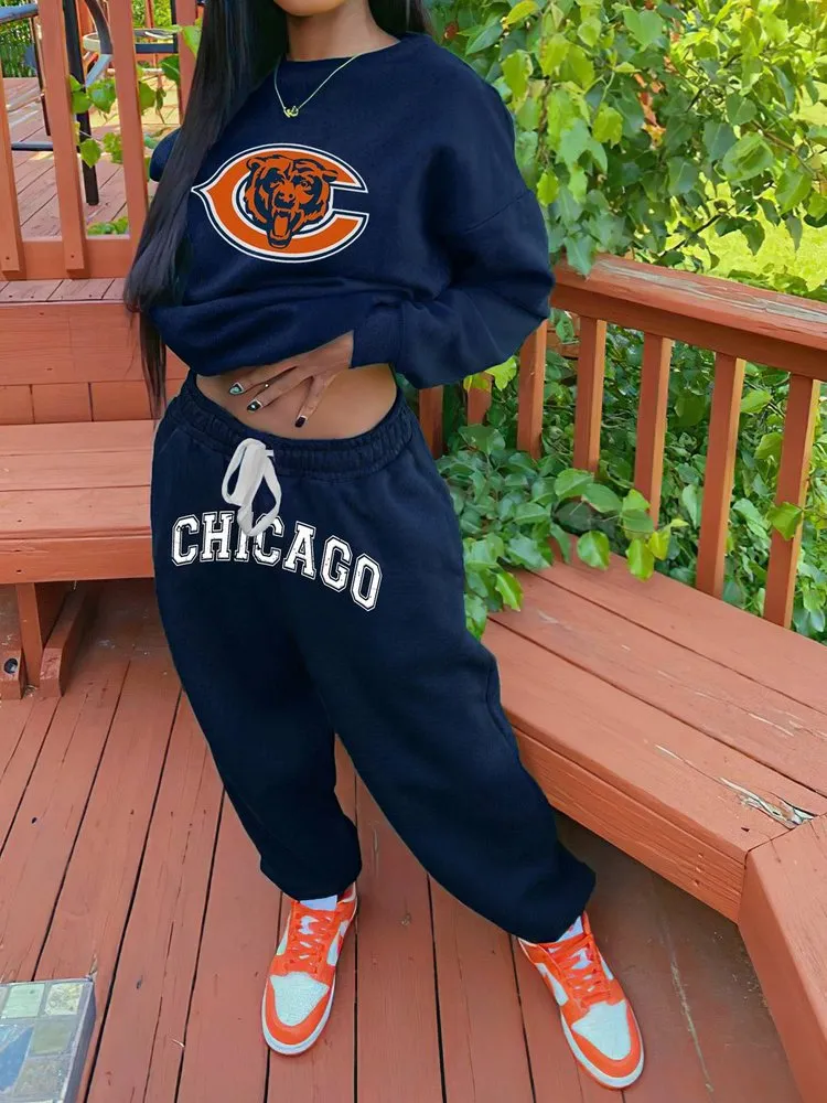 Chicago Bears Drop Shoulder Sweatshirt and Sweatpants