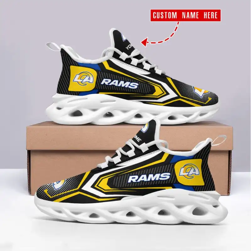Los Angeles Rams Personalized Yezy Running Sneakers Top View