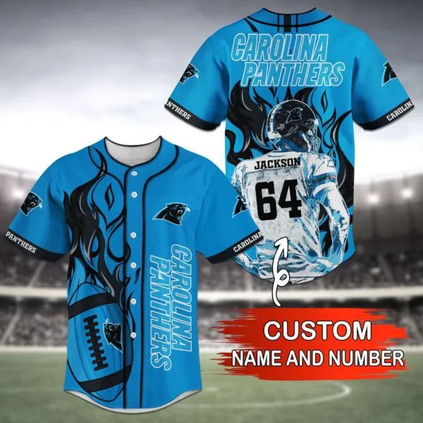 Carolina Panthers Personalized Baseball Jersey