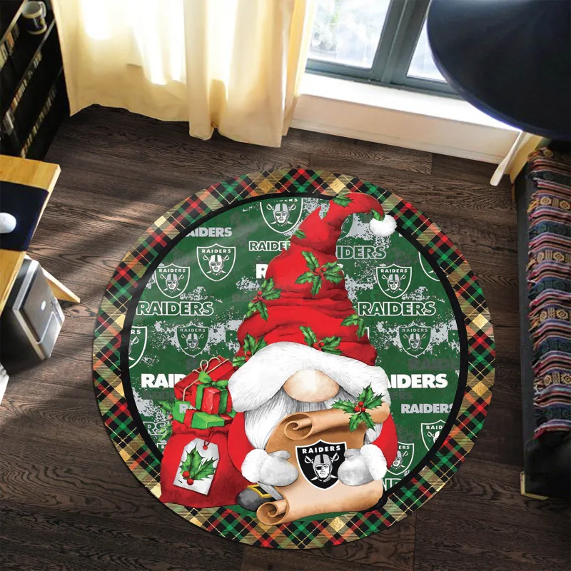 Las Vegas Raiders Round Rug