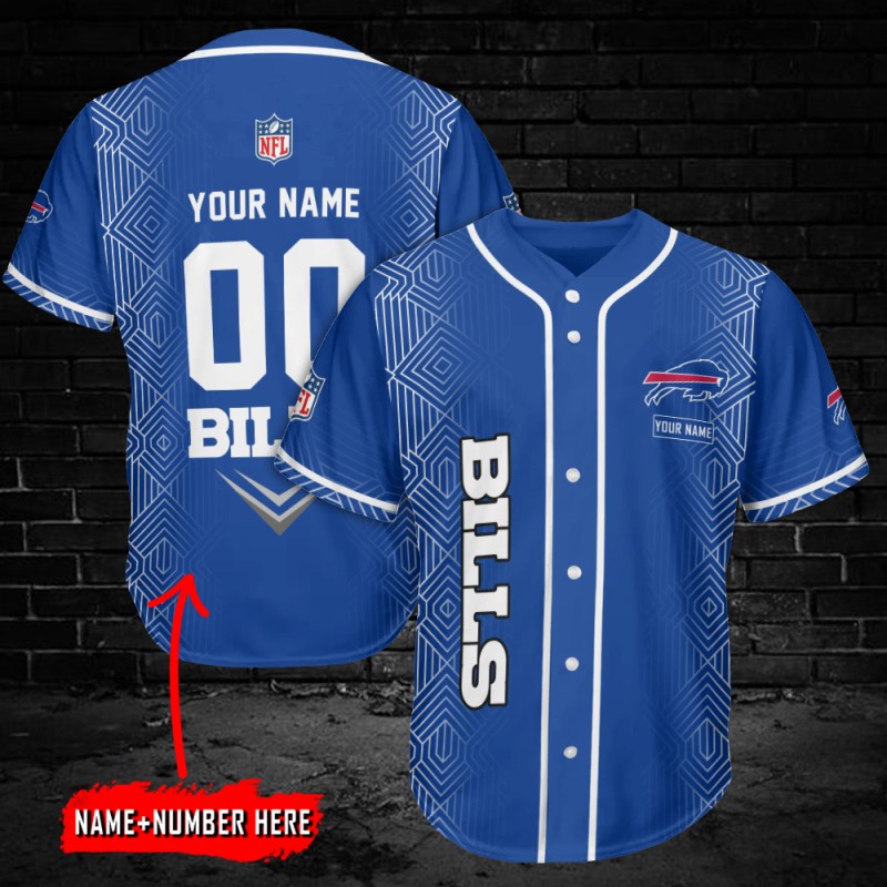 Buffalo Bills Personalized Baseball Jersey