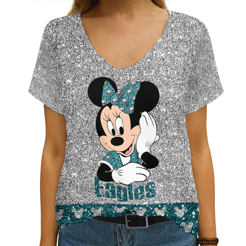 Philadelphia Eagles Personalized V-neck Women's T-shirt