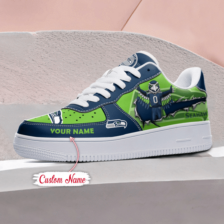 Custom Name Air Force 1 Seahawks Sneaker